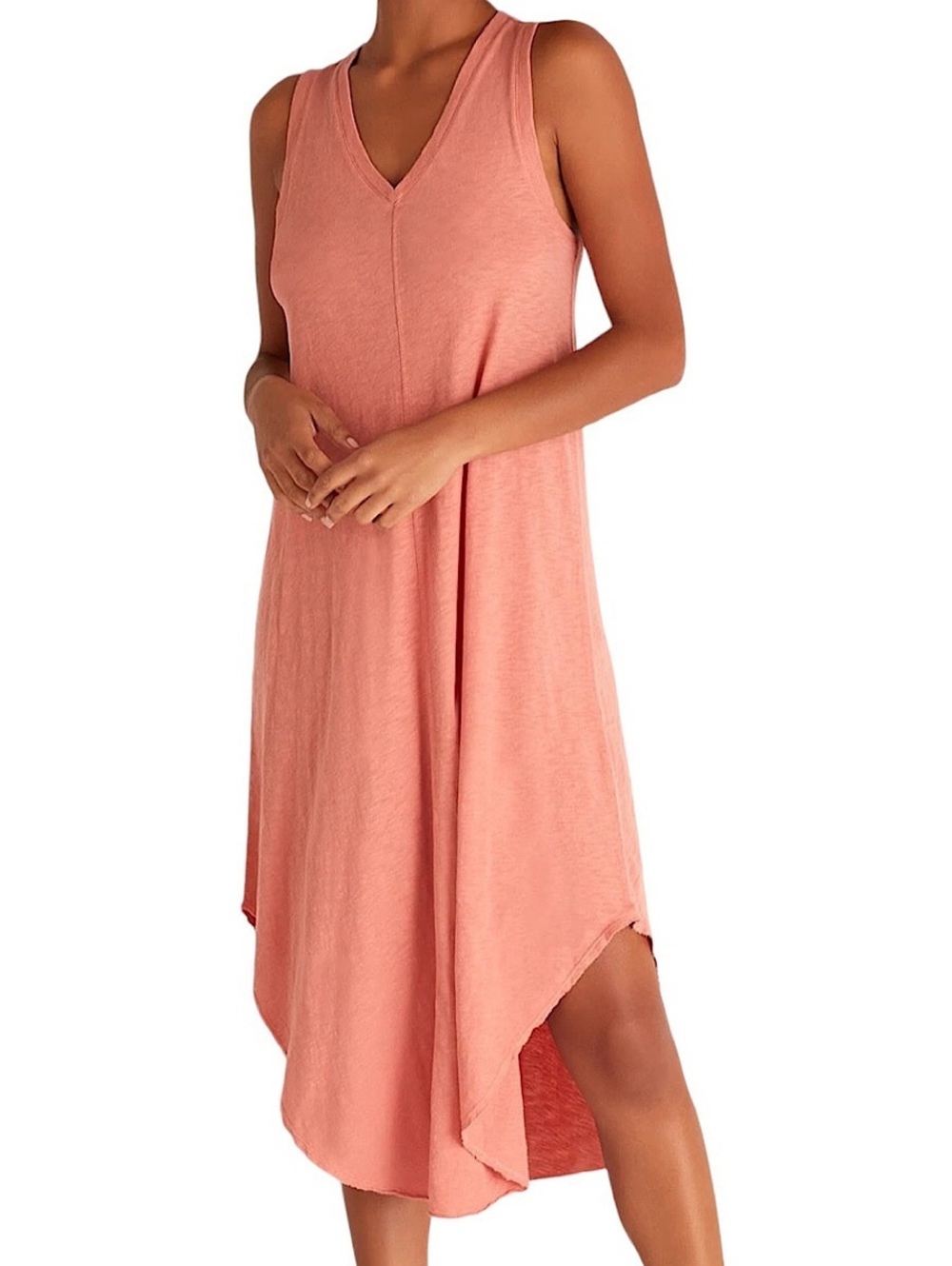Z SUPPLY | Reverie Slub Dress | Canyon Rose | V-Neck Racerback Cotton | Size S